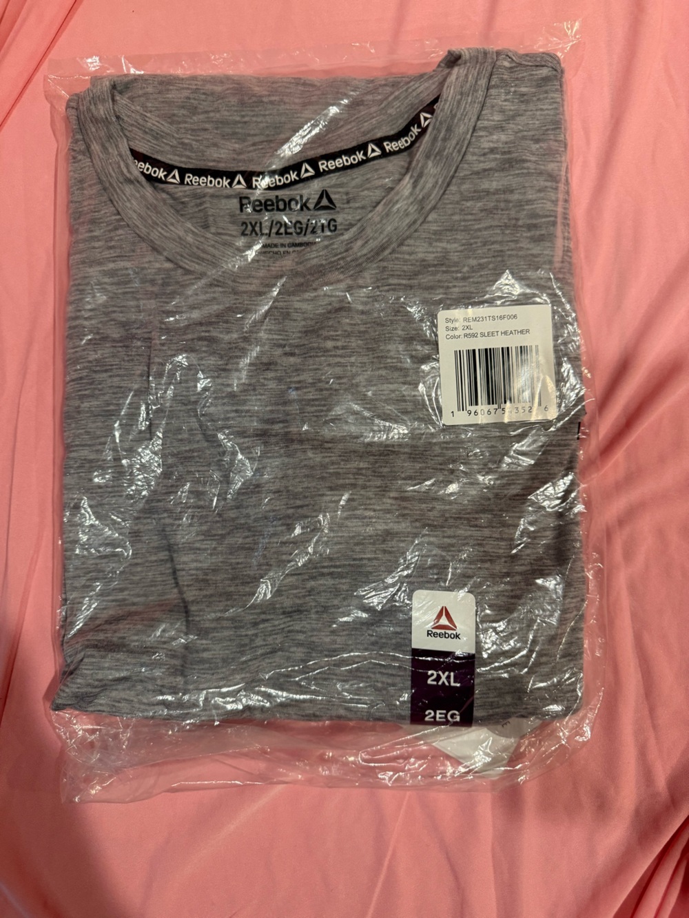 Reebok Men’s Gray Heather Short Sleeve Crew Tee